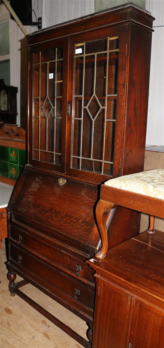 Oak bureau bookcase(-)